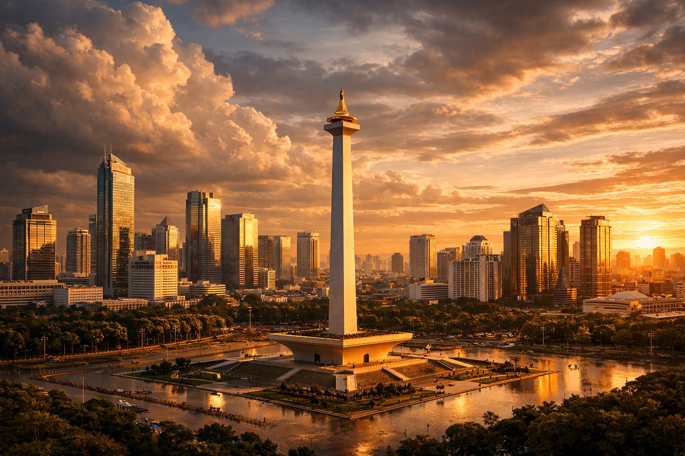 Jakarta Skyline with Monas